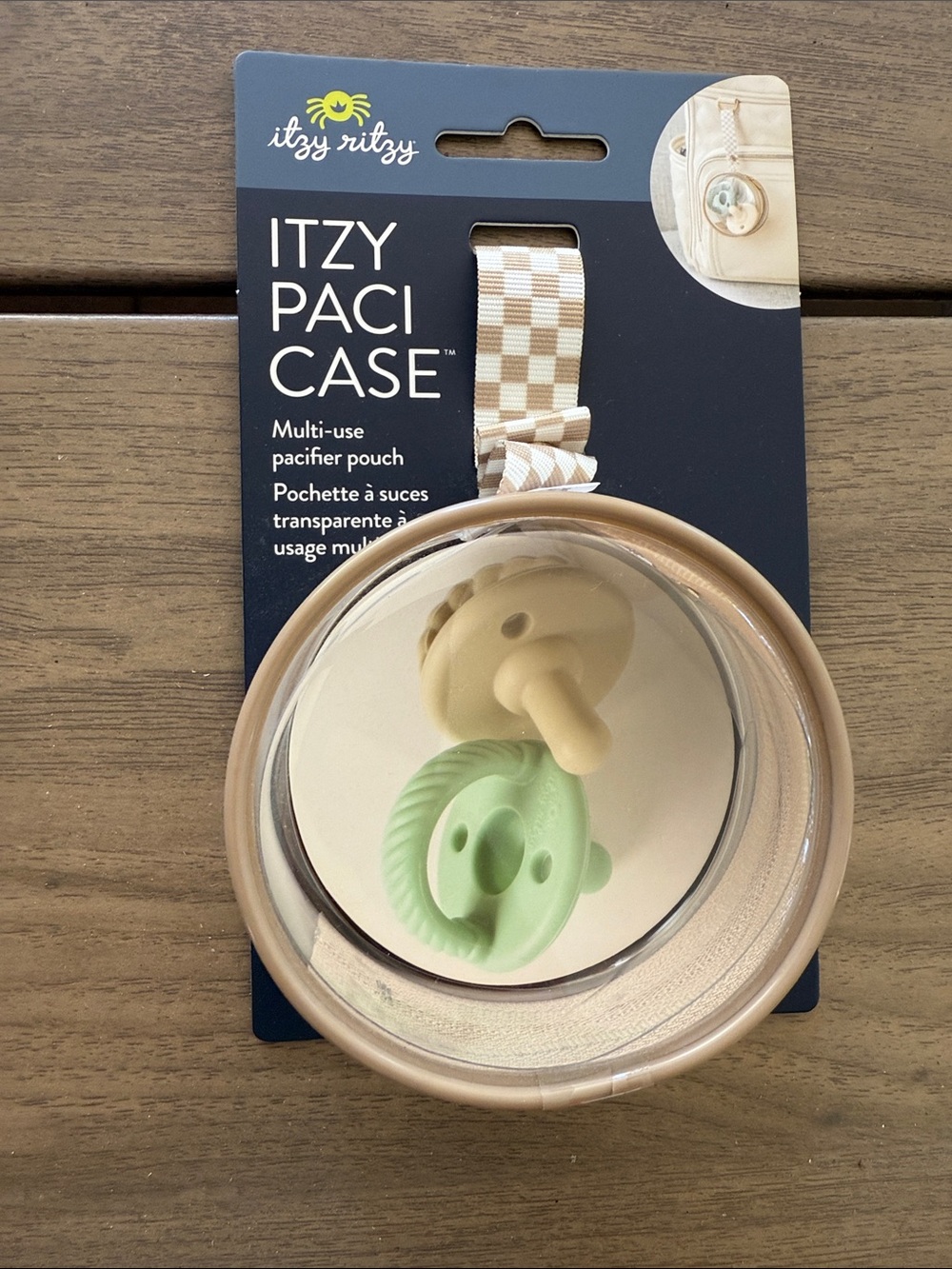 Itzy Ritzy Beige & Clear Itzy Paci Case – Pacifier Pouch